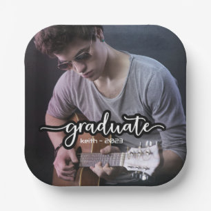 Modern Photo Graduation Paper Plate