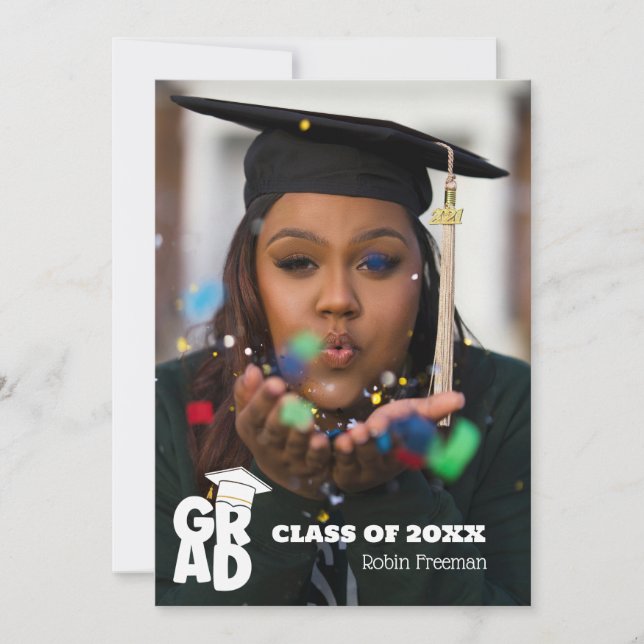 Modern Photo Graduation Party Invitation (Front)