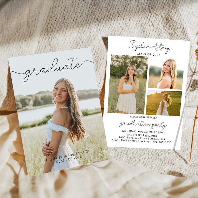 Modern Photo Graduation Party Invitation (Creator Uploaded)