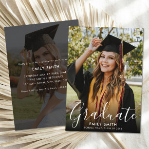Modern Photo Graduation Party Invitation