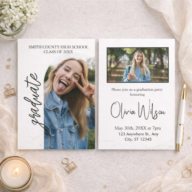 Modern Photo Graduation Party Invitation (Creator Uploaded)