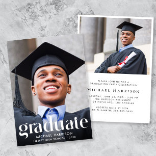 Modern Photo Graduation Party Invitation