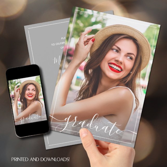 Modern Photo Graduation Party Invitation (Creator Uploaded)