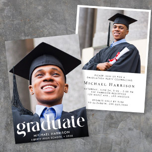 Modern Photo Graduation Party Invitation