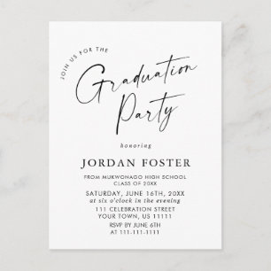 Modern PHOTO Graduation Party Invitation Postcard