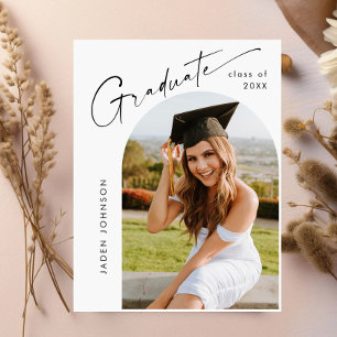 Modern PHOTO Graduation Party Invitation Postcard