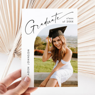 Modern PHOTO Graduation Party Invitation Postcard