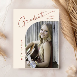 Modern PHOTO Graduation Party Invitation Postcard