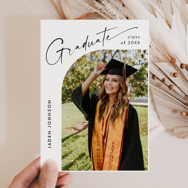 Modern PHOTO Graduation Party Invitation Postcard (Creator Uploaded)