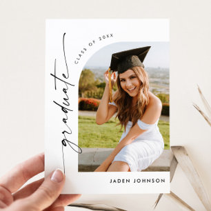 Modern PHOTO Graduation Party Invitation Postcard