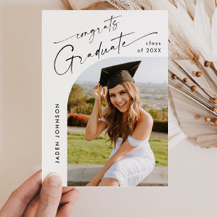 Modern PHOTO Graduation Party Invitation Postcard
