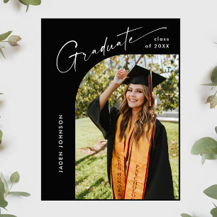 Modern PHOTO Graduation Party Invitation Postcard
