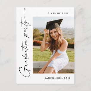 Modern PHOTO Graduation Party Invitation Postcard