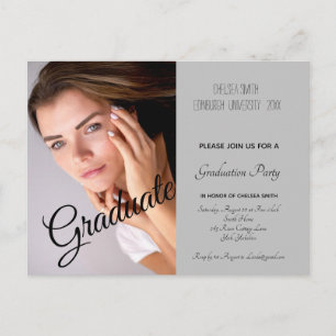 Modern Photo Graduation Party Invitation Postcard