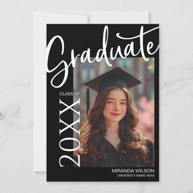 Modern Photo Graduation Party Invite Announcement (Front)