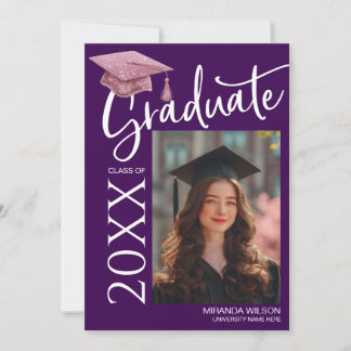 Modern Photo Graduation Party Invite Announcement