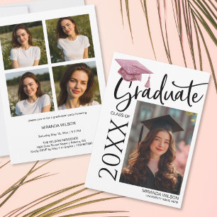 Modern Photo Graduation Party Invite Announcement