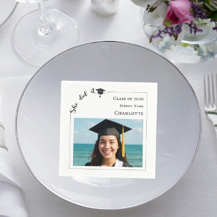 Modern photo Graduation Party Napkin