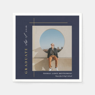 Modern Photo Graduation Party Napkin