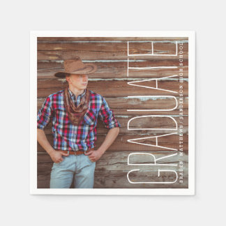 Modern Photo Graduation Party Paper Napkins