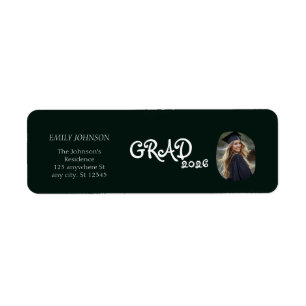 Modern Photo Graduation Party Return Address Label