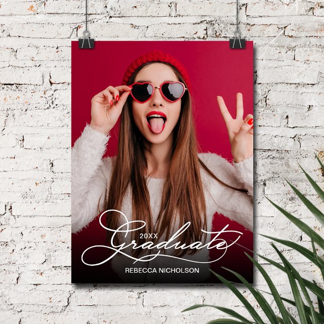 Modern Photo Graduation Party Welcome Poster (Modern Photo Graduation Welcome Poster, INSTANT DOWNLOAD and/or PRINTED)