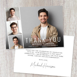 Modern Photo Graduation Thank You Card
