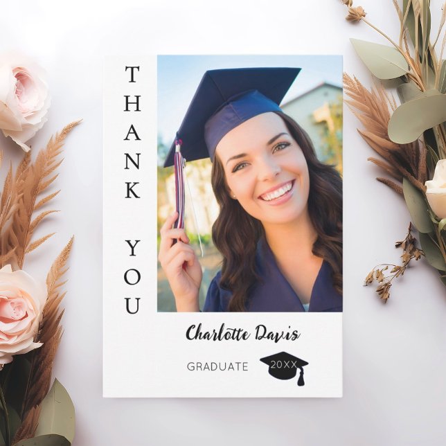 Modern photo graduation thank you card (Creator Uploaded)