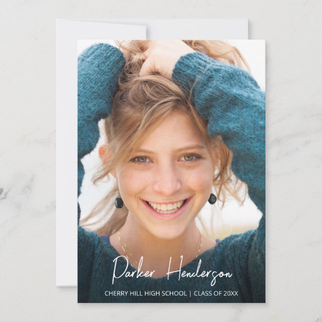 Modern Photo Gradutation Announcement (Front)