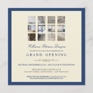 Modern Photo Grand Opening Invitation (blue)