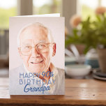 Modern Photo Grandpa Happy Birthday Greeting Card<br><div class="desc">Design is modern and simple. Add a custom photo of the birthday celebrant and add his/her name,  add a custom message</div>