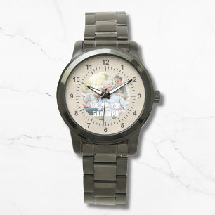 Modern Photo Grandpa Script Heart Watch