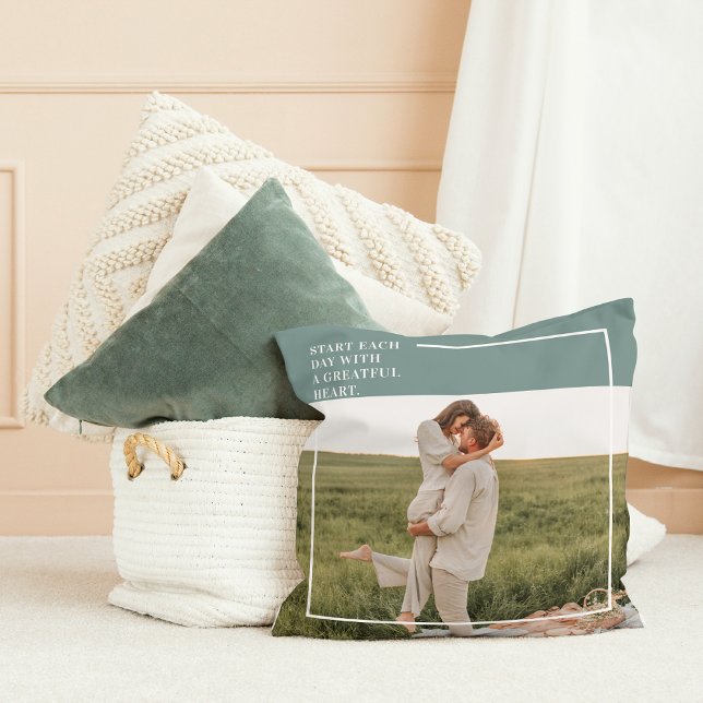 Modern Photo Green Family Lovely Gift Cushion (Creator Uploaded)