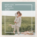 Modern Photo Green Family Lovely Gift Glass Coaster<br><div class="desc">Introducing the Modern Photo Green Family Lovely Gift! This gift is a perfect way to capture and celebrate the love and bond within a family, while adding a touch of elegance and modernity to any home decor.The Modern Photo Green Family Lovely Gift is not only a beautiful decorative piece but...</div>