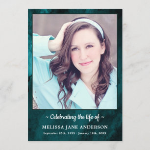 Modern Photo Green Marble Order Of Service Funeral Programme