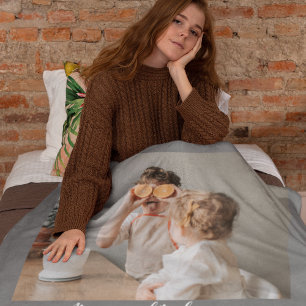 Modern Photo Grey It's good To Be Home Quote Gift Sherpa Blanket