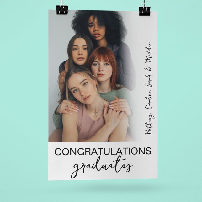Modern Photo Group Graduation Party Poster (Creator Uploaded)