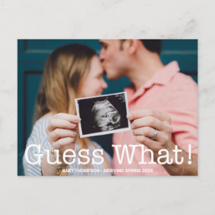 Modern Photo Guess What! Pregnancy Announcement
