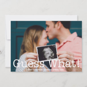 Modern Photo Guess What! Pregnancy Announcement