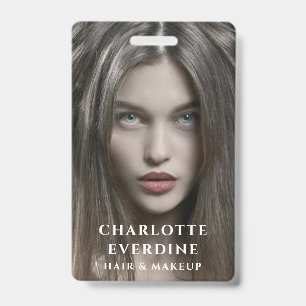 Modern Photo Hair Makeup Artist ID Badge