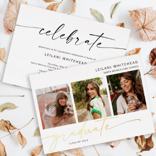 Modern Photo Hand Lettered Graduate White