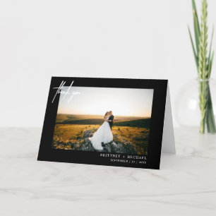 Modern Photo Hand-Lettered Thank You Black
