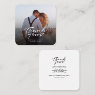 Modern Photo Hand-Lettered Wedding Thank You Card