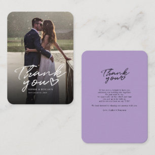 Modern Photo Hand-Lettered Wedding Thank You Card