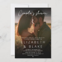 Modern Photo Handwritten Script Couple's Shower