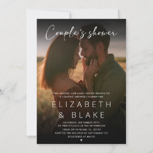 Modern Photo Handwritten Script Couple's Shower Invitation