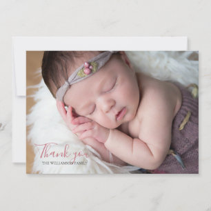 Modern Photo Handwritten Typography Thank You Card