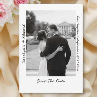 Modern Photo Handwritten Wedding Save The Date