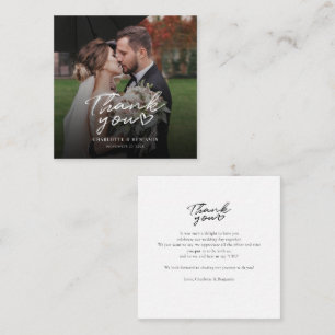 Modern Photo Handwritten Wedding Thank You Card