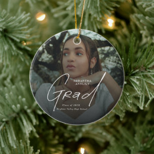 Modern Photo High School Graduation Gifts Ceramic Tree Decoration